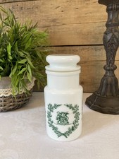 1025⚜️ Ancien Pot D'apothicaire Verre Opale Made in Italy Vintage Hauteur 14 Cm