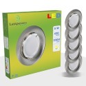 Lot de 5 Spot Led Encastrable Complete Alu Brossé Lumière Blanc Neutre 5W eq.50W