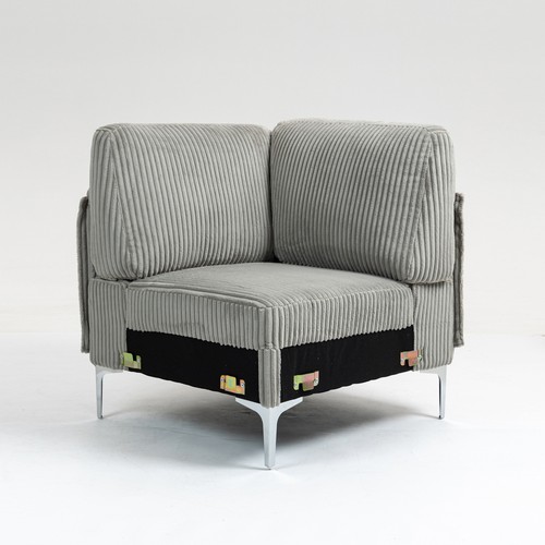 Modular sofa gray corduroy - sofa,