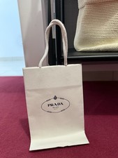 Sac shopping Prada blanc bleu en papier