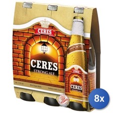 8X Lot Ceres Bière Bouteille Strongale 33X3 Verre