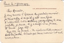 LETTRE AUTOGRAPHE d'ANDRE DU