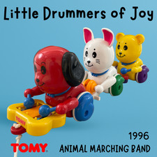 TOMY Animal Marching Band – 1996 Pull-Along Musical Toy with Dog, Bunny and Bear