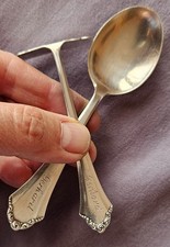 Couvert d'enfant prénom GERHARD en argent massif allemand 800 Cuillère & Racloir