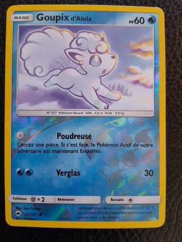 Carte pokémon goupix alola - carte, d'alola