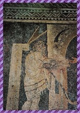 Carte postale - Grande - Basilique ancienne, mosaïque intérieur -