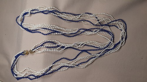 Collier multi perles bleu - collier,