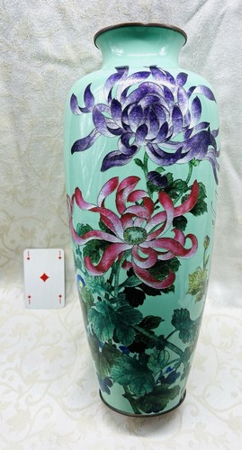 Japanese enamel cloisonne vase - enamel,