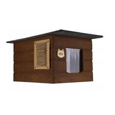 Maison à Chat Extérieur 71x41 CM Tik Chalet Grotte Hiver Isolé Bois 8691