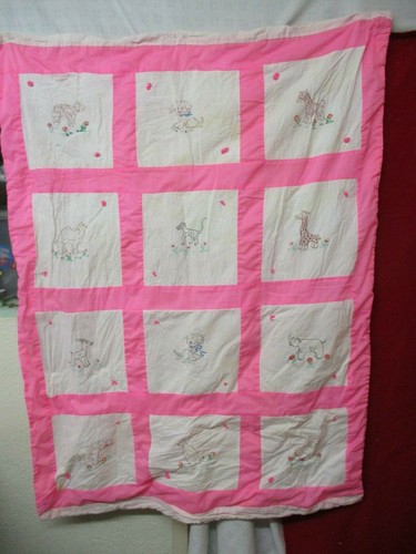 1960 baby child tied quilt - baby, child's