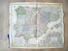 SEUTTER (1734) Carte géographique d' ESPAGNE - PORTUGAL - Edition Originale
