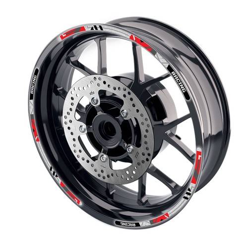 Red rim reflective wheel - reflective,