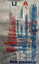 Georges Mathieu - Affiche pour Air France - Modèle USA - 1967