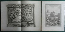 1746 - PREVOST - INDIA GUJARAT Bird's eye view DIU + engraving SIEGE DE DIU