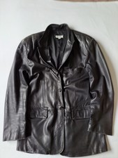 Veste En Cuir BALMAIN Pour Homme Grande Noire Cuir Y2K Luxe