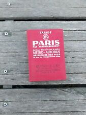 Ancien PLAN TARIDE PARIS METRO AUTOBUS 1974 Vintage 