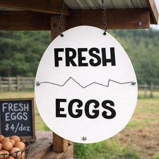 Enseigne oeuf fissurée en