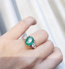 ☆ BAGUE OR BLANC EMERAUDE