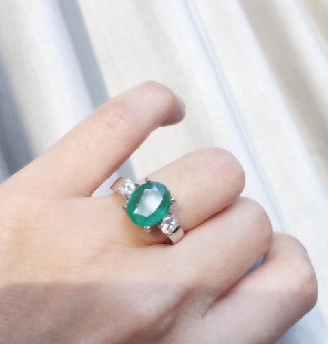 Bague blanc emeraude - bague,