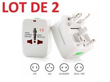 2 X Adaptateur prise secteur de voyage multi-pays 220V / 110V AU US UK EU