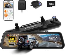 Dashcam Rétroviseur 12" avec STARVIS 2 IMX678, 4K+2.5K, 5.8GHz WiFi, Carte 128GB