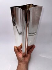 Large chrome metal vase