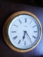 TERRAILLON - HORLOGE MURALE QUARTZ - BOIS SAPIN NATUREL LAITON 26cm