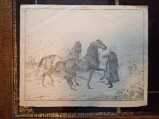 Belle gravure orientaliste (Maroc ?) dans le goût de Carle Vernet (XIXe siècle)