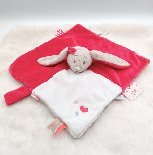 Doudou plat lapin beige - , rose