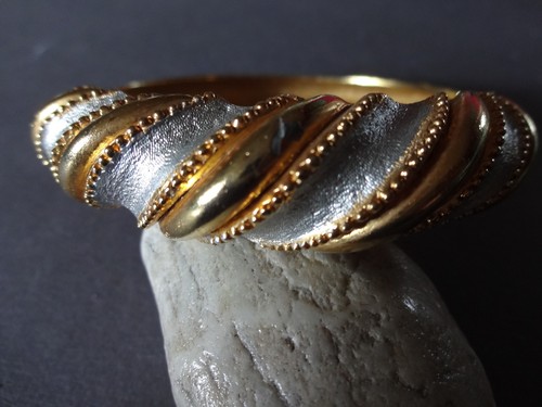 Bracelet jonc bicolore metal - bracelet,