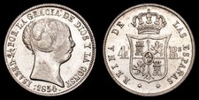 Isabel II 4 Reales (5,14 gramosg) 1854 Madrid AC-459 MBC/MBC+