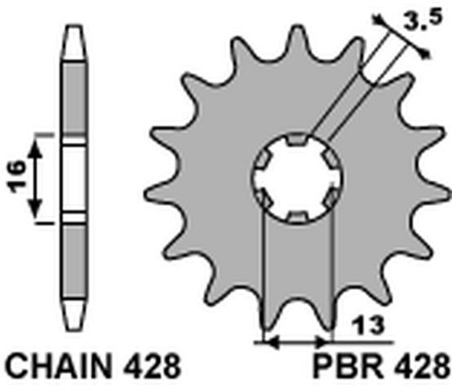 Pignon avant 428 suzuki jr - avant,