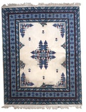 Tapis Berbère Tunisien Vintage Fait Main – Années 1970 – 199 x 252 cm – Rug