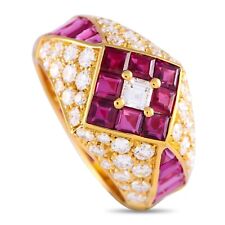 Lavish 18K Yellow Gold 1.39ct Diamond and Ruby Ring