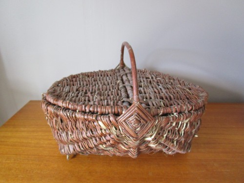 Grand panier osier - grand, ancien