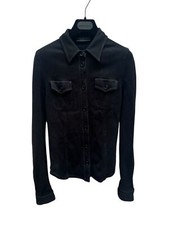 Prada Black Cotton Military Shirt Size IT 44 fits XS / EU 34