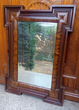 Très beau ancien miroir laqué marron - Epoque et style Napoléon III - 72 x 52 cm