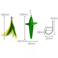 Leurre poisson avec crochet en acier inoxydable couleurs assorties plumes jupe d