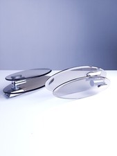 PAIRE APPLIQUES VECA FONTANA VINTAGE DESIGN VERRE BISEAUTÉ CHROME-1970