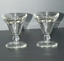 -2 VERRES TROMPEURS de BISTROT VERRE EPAIS ANNEES 30/50 COLLECTION VITRINE TABLE