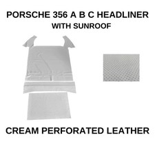 PLAFOND DE CIEL DE TOIT POUR PORSCHE 356 A B C PERFORÉ BLANC AVEC TOIT OUVRANT