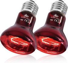 GUZZLO 2PCS Lampe Chauffante Reptile, 75W Poussin Infrarouge Terrarium Rouge FR.