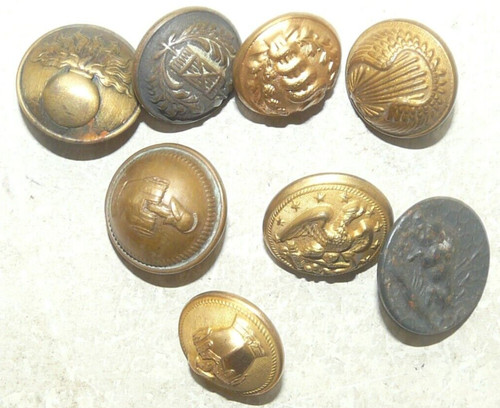 Lot antique brass buttons - antique,