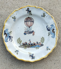 ancienn assiette moustiers? MONTGOLFIÈRE 18e siecle midi 18th ?plate air balloon