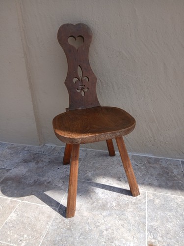 Chaise bois sculptée design - chaise,