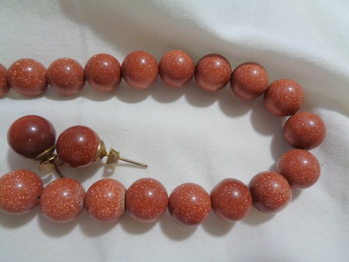Vintage gold stone necklace - vintage, &