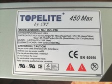 Alimentation ATX TopElite 450W ISO 230 – 20/24 pins – 5x Molex – Ancien PC
