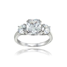 Argent Sterling Zircone Coupe