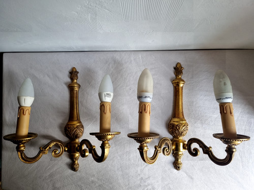Paire appliques laiton - d'appliques, en