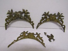 lot d anciens frontons pour horloge comtoise 18 eme en bronze